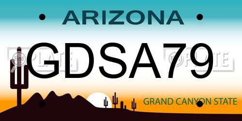 GDSA79 Arizona License Plate