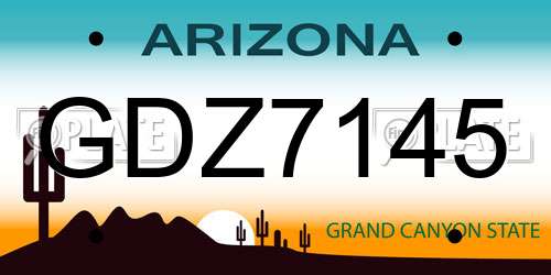 GDZ7145 Arizona License Plate