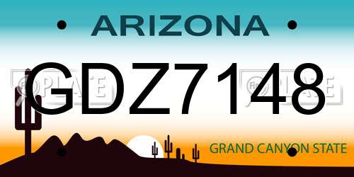 GDZ7148 Arizona License Plate