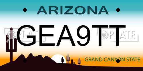 GEA9TT Arizona License Plate