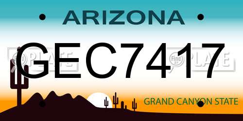 GEC7417 Arizona License Plate