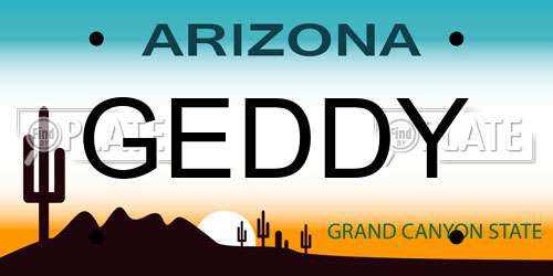 GEDDY Arizona License Plate
