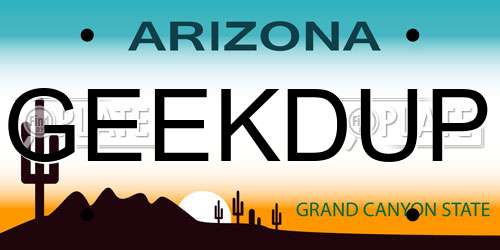 GEEKDUP Arizona License Plate