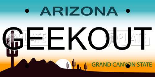GEEKOUT Arizona License Plate