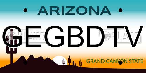 GEGBDTV Arizona License Plate