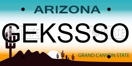 GEKSSSO Arizona License Plate