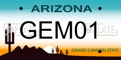 GEM01 Arizona License Plate