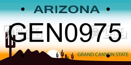 GEN0975 Arizona License Plate