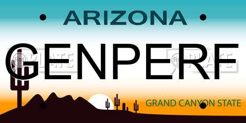 GENPERF Arizona License Plate