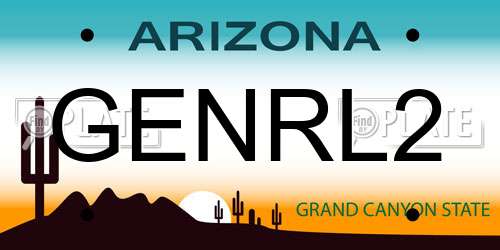 GENRL2 Arizona License Plate