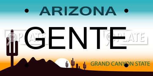 GENTE Arizona License Plate