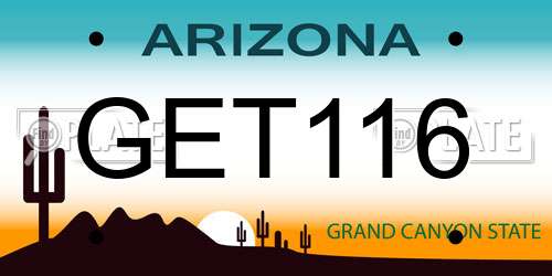 GET116 Arizona License Plate