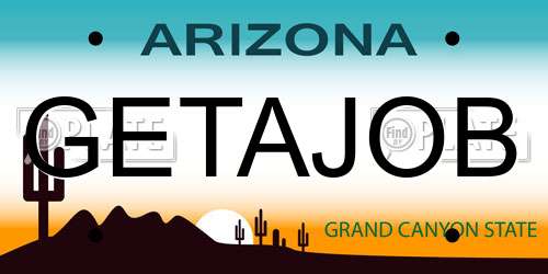 GETAJOB Arizona License Plate