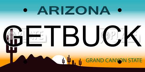 GETBUCK Arizona License Plate