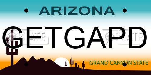GETGAPD Arizona License Plate