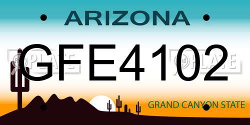 GFE4102 Arizona License Plate