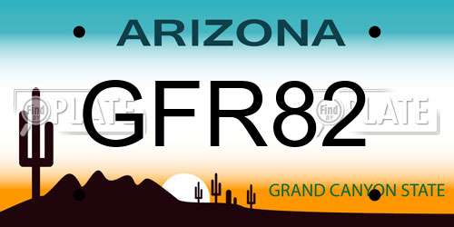 GFR82 Arizona License Plate
