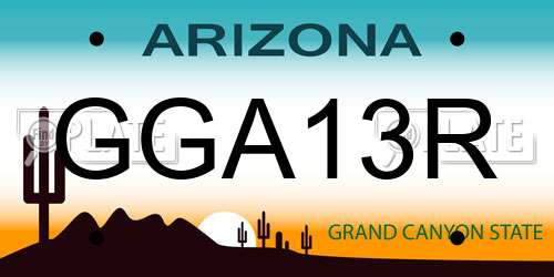 GGA13R Arizona License Plate