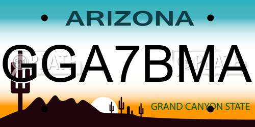 GGA7BMA Arizona License Plate