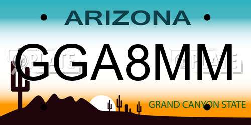 GGA8MM Arizona License Plate