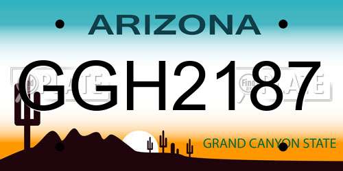 GGH2187 Arizona License Plate