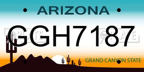 GGH7187 Arizona License Plate