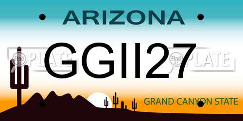 GGII27 Arizona License Plate