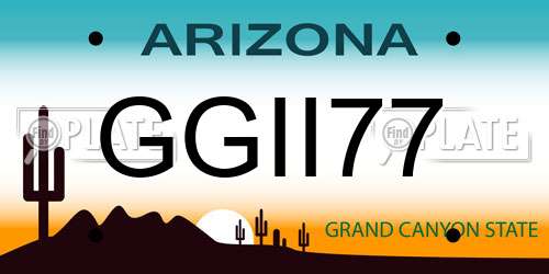 GGII77 Arizona License Plate