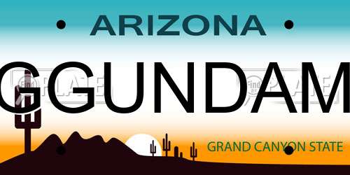 GGUNDAM Arizona License Plate