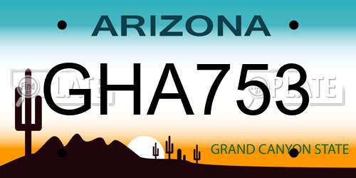 GHA753 Arizona License Plate