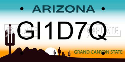 GI1D7Q Arizona License Plate