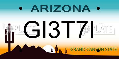 GI3T7I Arizona License Plate