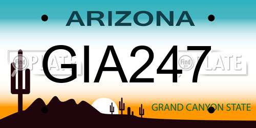 GIA247 Arizona License Plate