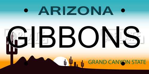 GIBBONS Arizona License Plate