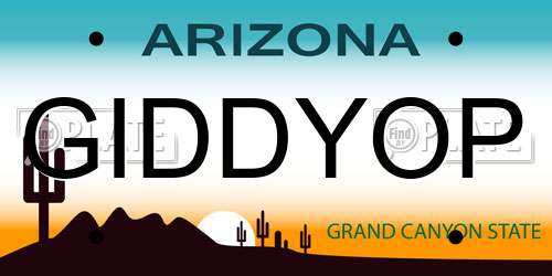 GIDDYOP Arizona License Plate