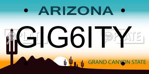 GIG6ITY Arizona License Plate