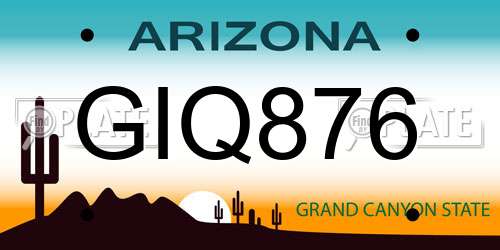 GIQ876 Arizona License Plate