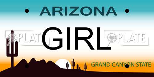 GIRL Arizona License Plate