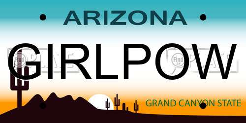 GIRLPOW Arizona License Plate