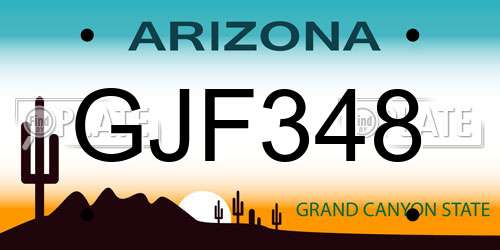 GJF348 Arizona License Plate