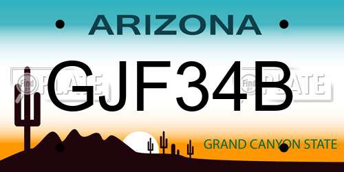 GJF34B Arizona License Plate