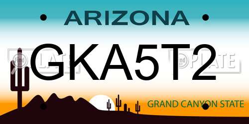 GKA5T2 Arizona License Plate