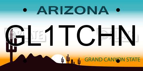 GL1TCHN Arizona License Plate