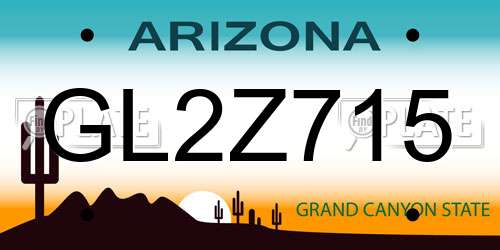 GL2Z715 Arizona License Plate
