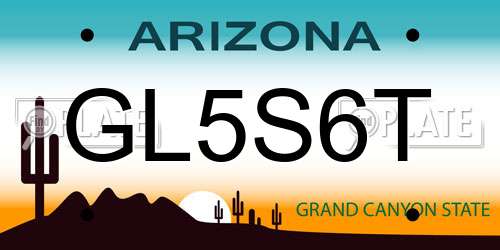 GL5S6T Arizona License Plate