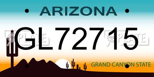 GL72715 Arizona License Plate