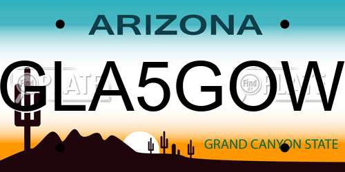 GLA5GOW Arizona License Plate