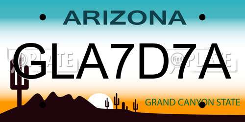 GLA7D7A Arizona License Plate