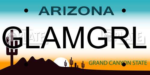 GLAMGRL Arizona License Plate