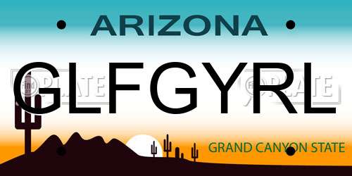GLFGYRL Arizona License Plate